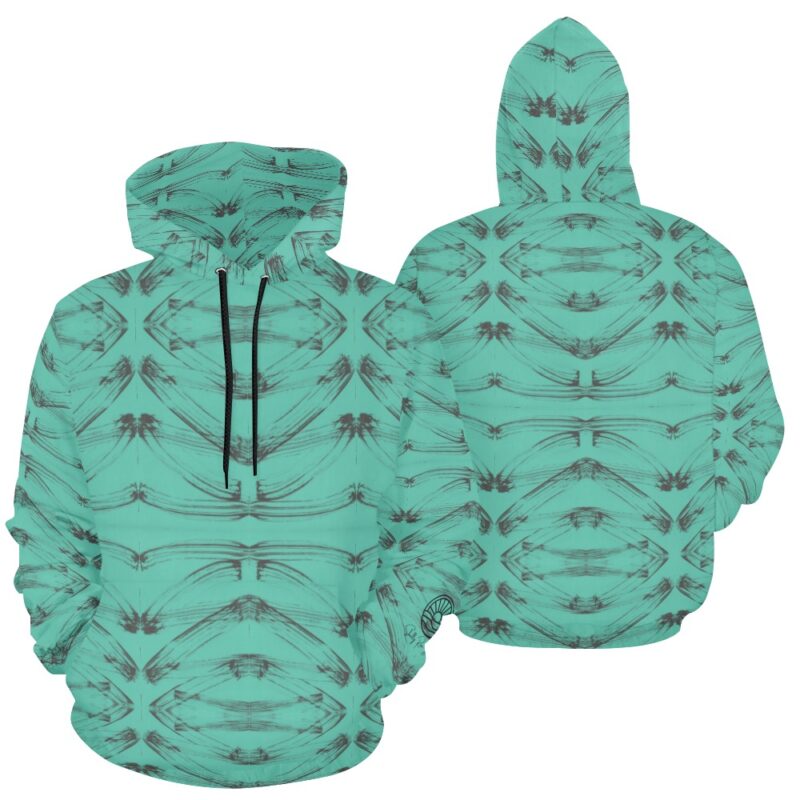 Turquoise Zig Zag Unisex Hoodie