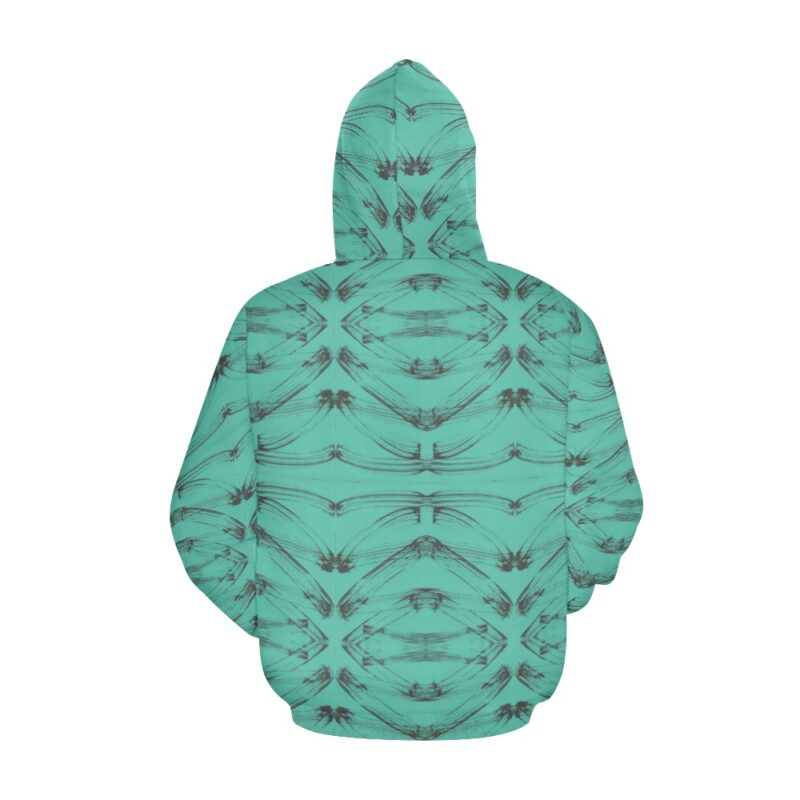 Turquoise Zig Zag Unisex Hoodie - Image 3