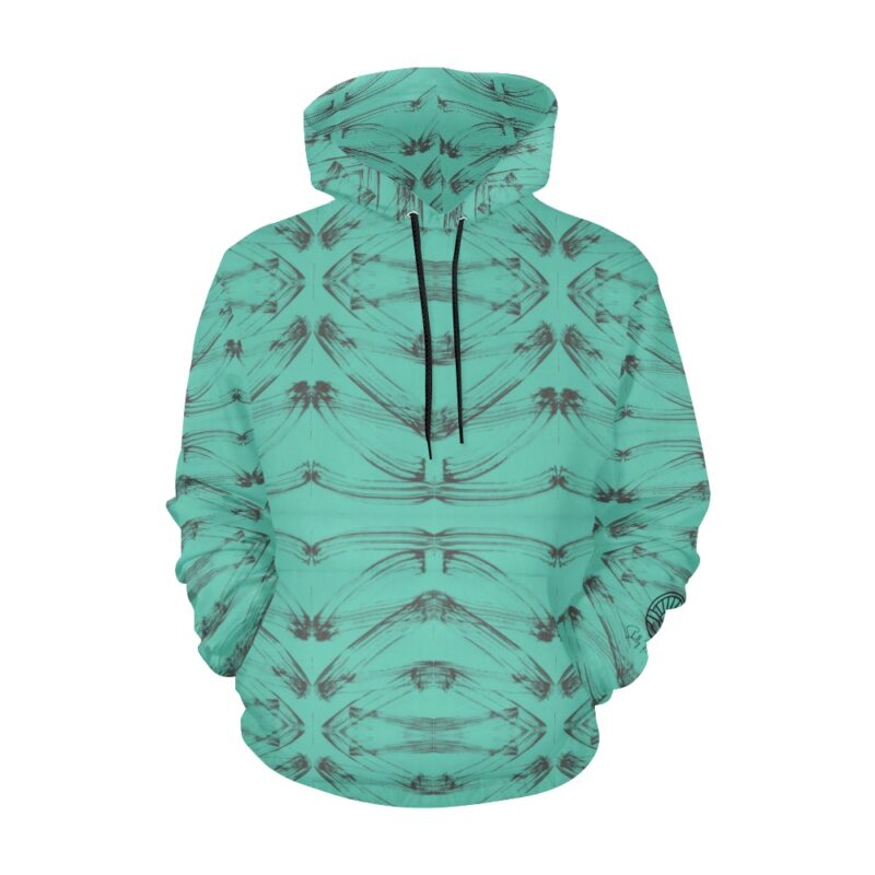 Turquoise Zig Zag Unisex Hoodie - Image 2