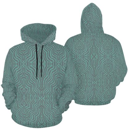 Turquoise & Charcoal Waves Unisex Hoodie