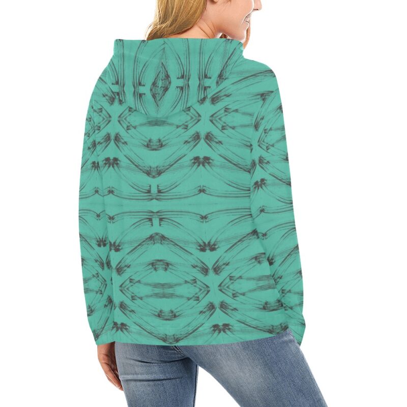 Turquoise Zig Zag Unisex Hoodie - Image 7