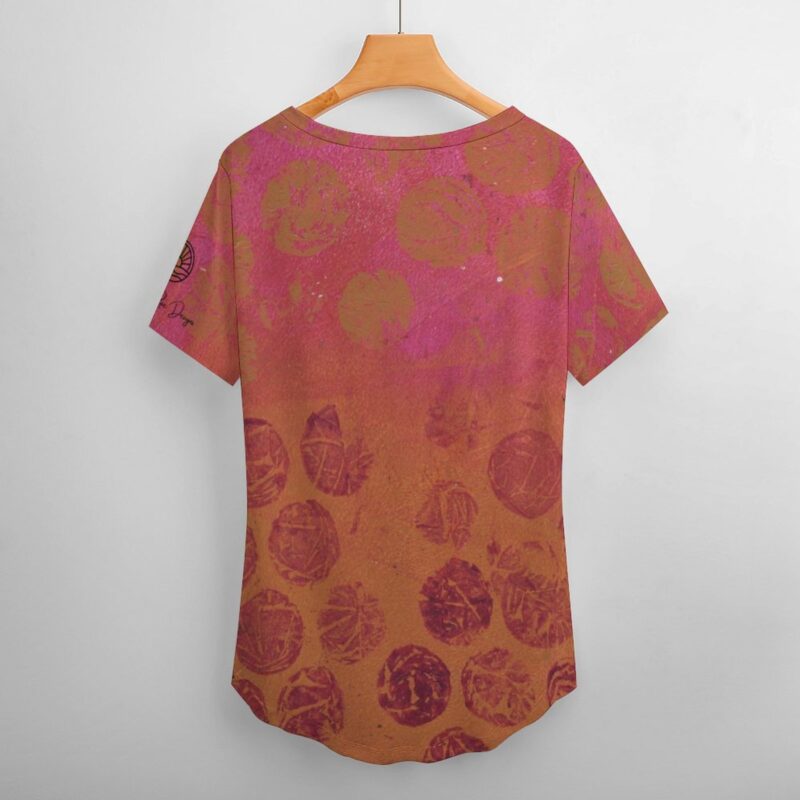 Autumn Ombre Women's Short-Sleeve V-Neck T-Shirt - Image 3