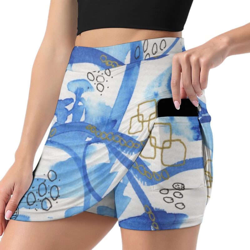 Blue Crush Athletic Skirt With Pocket