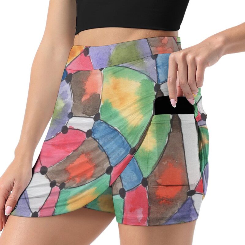 Winding Pathfinding Athletic Skirt With Pocket