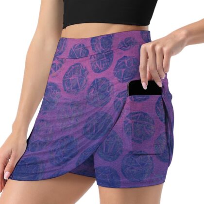 Magenta Blue Ombre Athletic Skirt With Pocket