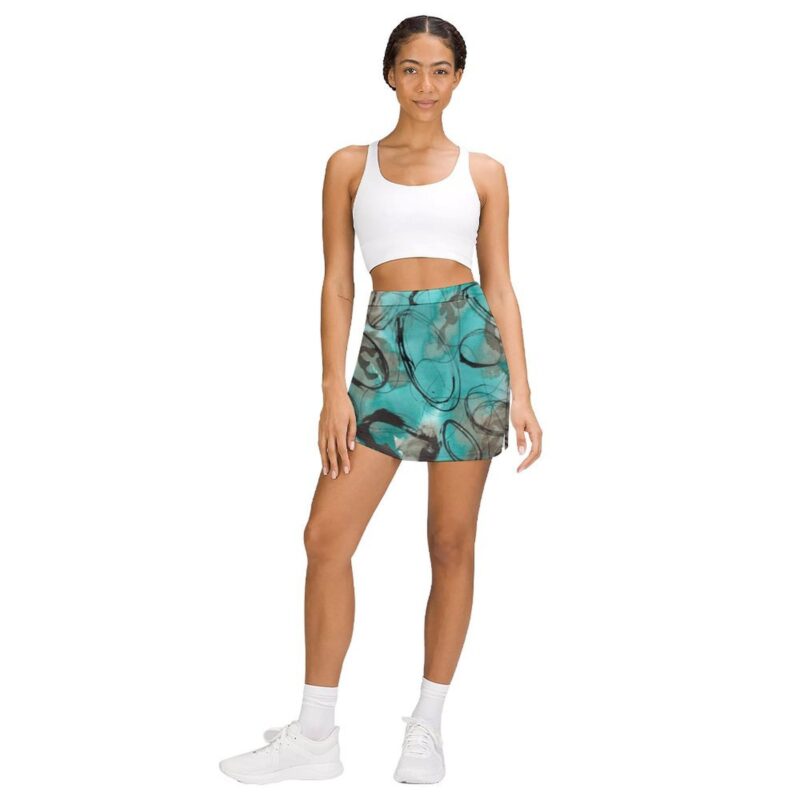 Turquoise Obelisk Athletic Skirt With Pocket - Image 3