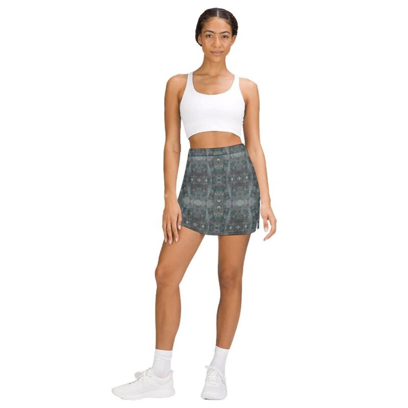 Gray Circles Athletic Skirt with Pocket - Image 3