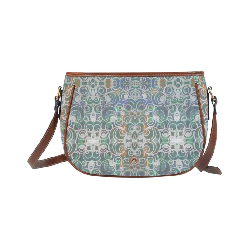 Faded Demin Circles Saddle Bag Cross Body Handbag - Image 2