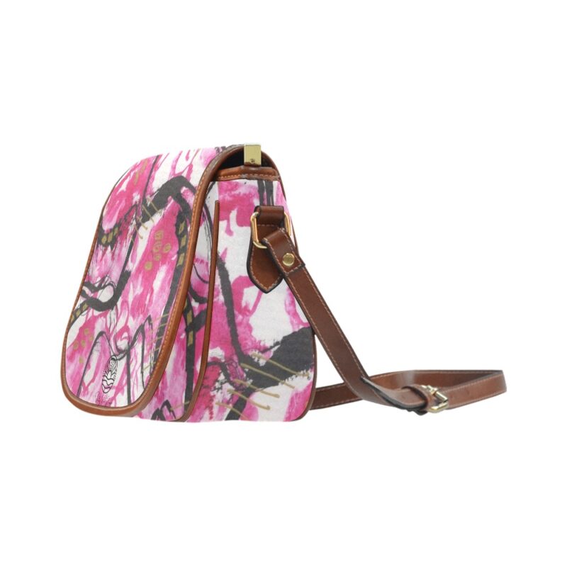 Pink Flamingo Saddlebag Cross Body Handbag - Image 3