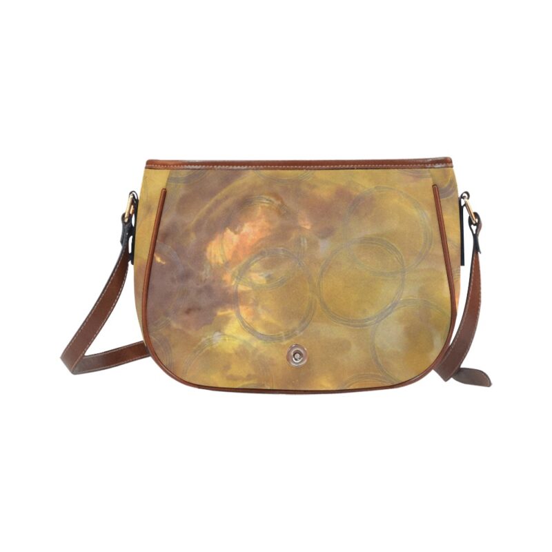 Honeyed Suede Saddlebag Cross Body Handbag - Image 2