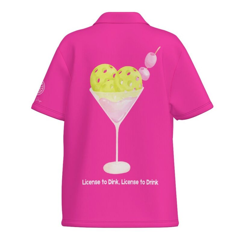 Magenta Women's Pickleball Polo Shirt - License to Dink, License to Drink