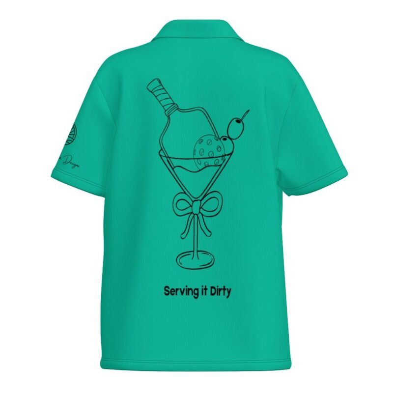 Seafoam Women's Pickleball Polo Shirt - Serving It Dirty