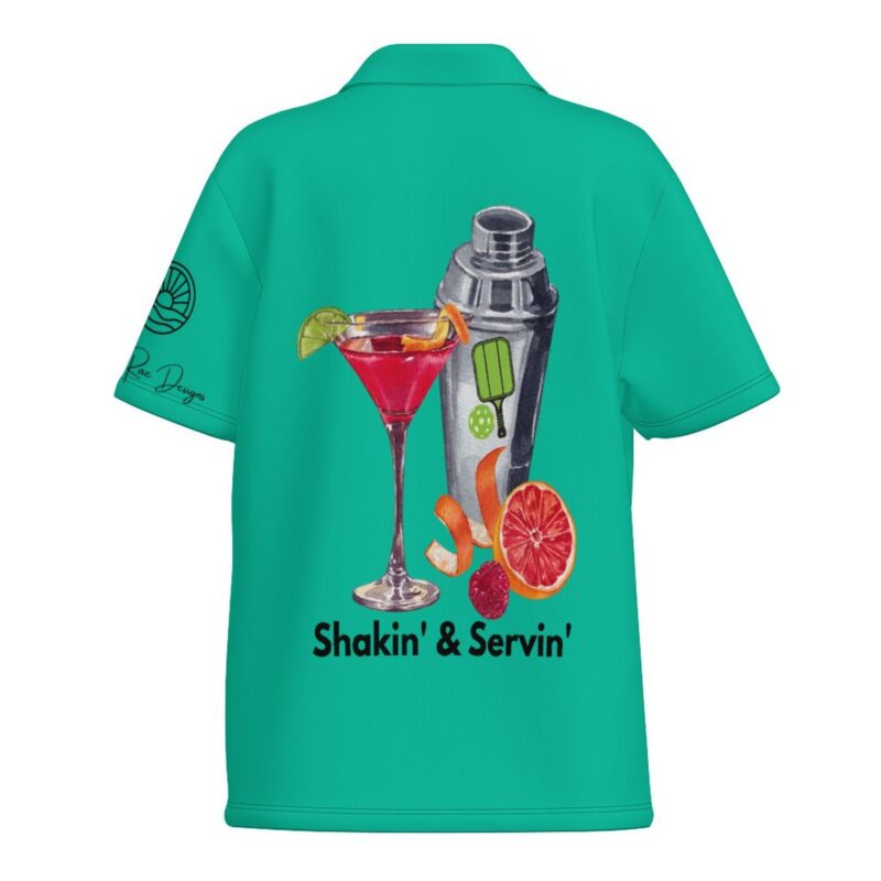 Seafoam Women's Pickleball Polo Shirt - Shakin' & Servin'