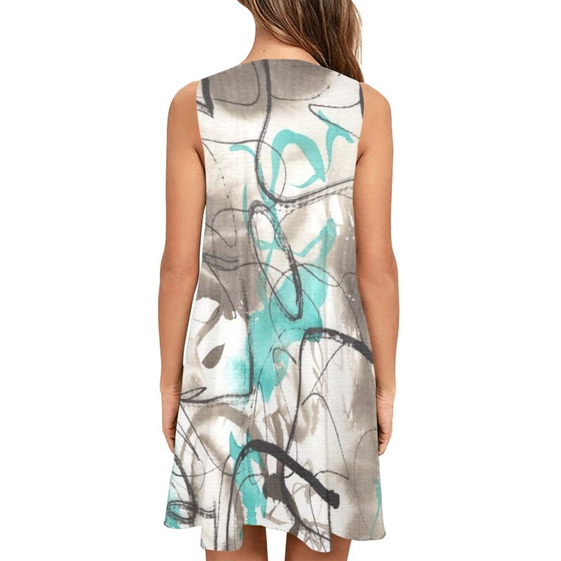 Free Form Sleeveless Tank Dress with Pockets - Image 2