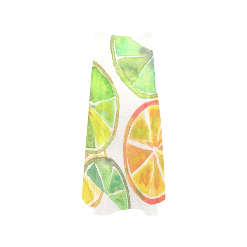 Citrus Surprise Sleeveless Tank Dress with Pockets - Image 3