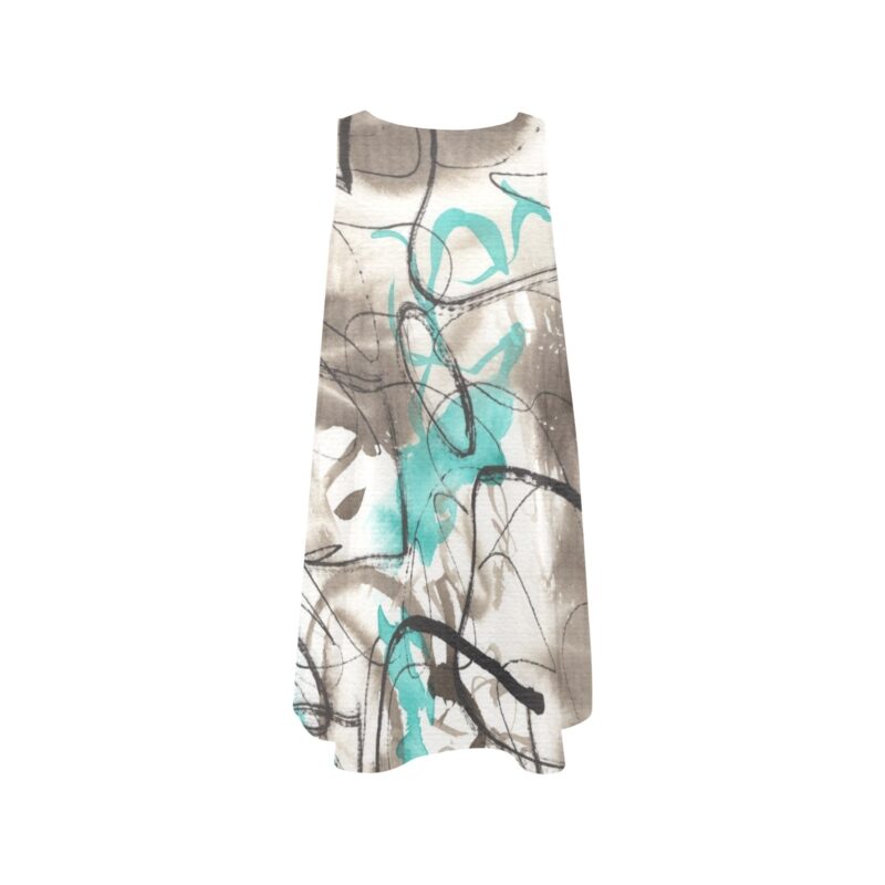 Free Form Sleeveless Tank Dress with Pockets - Image 3