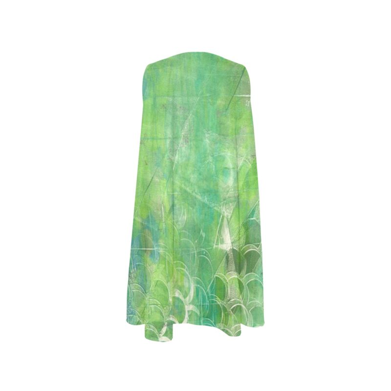 Emerald Scales Sleeveless Tank Dress with Pockets - Image 4