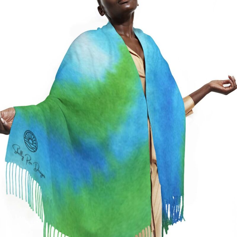 "Azure Emerald" Pashmina – Versatile Wrap, Shawl, Scarf & Travel Cover-Up - Image 3