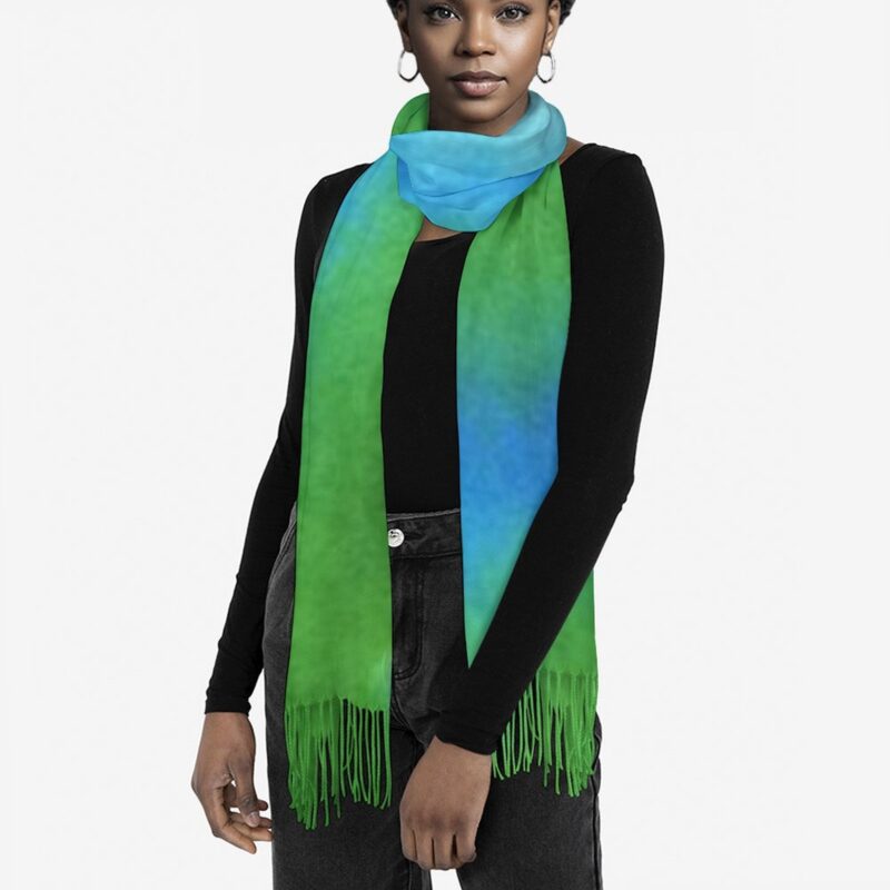 "Azure Emerald" Pashmina – Versatile Wrap, Shawl, Scarf & Travel Cover-Up - Image 4