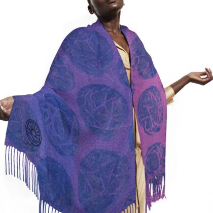 "Blue & Berries Ombre" Pashmina – Versatile Wrap, Shawl, Scarf & Travel Cover-Up