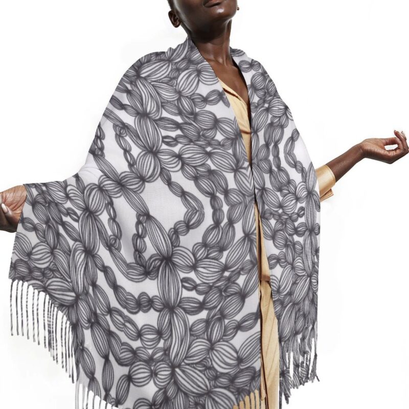 "Doodle Blooms" Pashmina – Versatile Wrap, Shawl, Scarf & Travel Cover-Up
