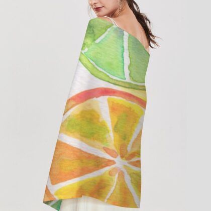 "Citrus Surprise" Pashmina – Versatile Wrap, Shawl, Scarf & Travel Cover-Up