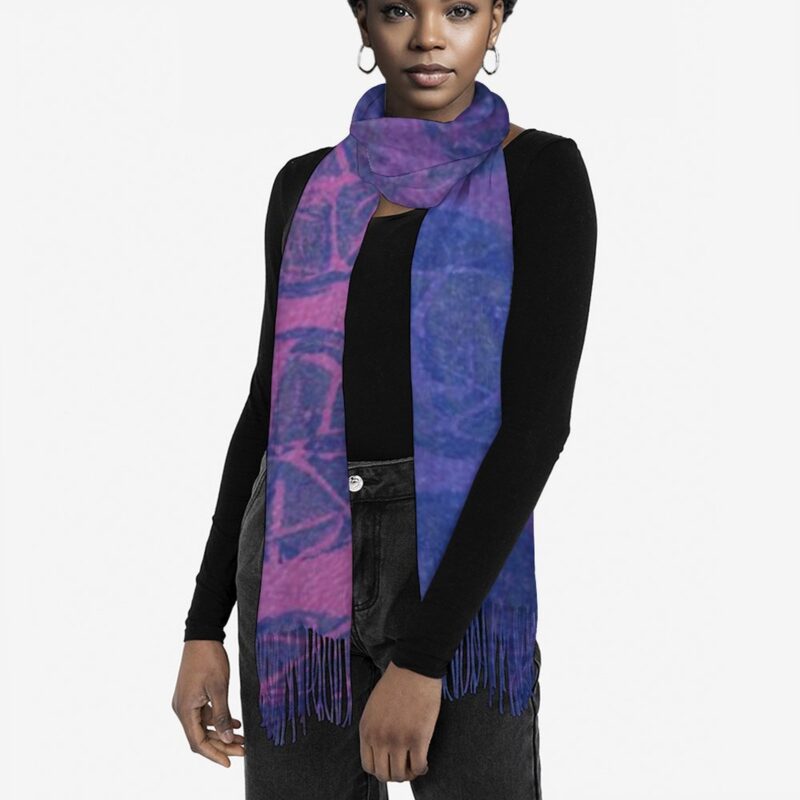 "Blue & Berries Ombre" Pashmina – Versatile Wrap, Shawl, Scarf & Travel Cover-Up - Image 4